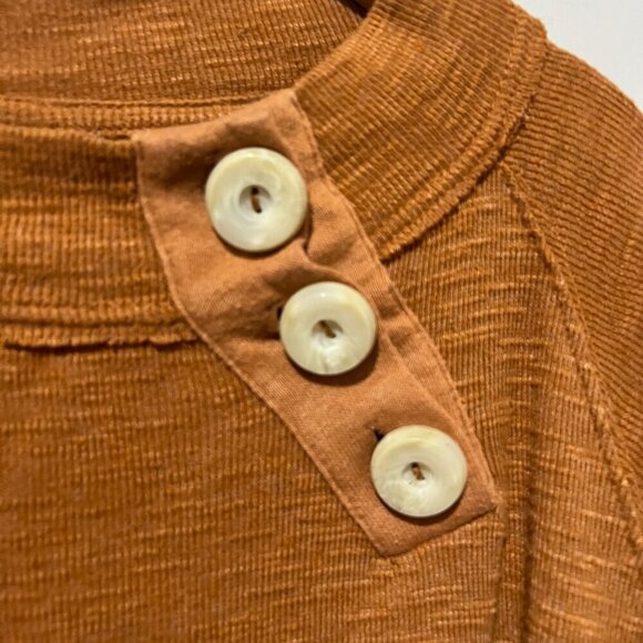 FREE PEOPLE Don’t Forget Me Cedar Knit Top Size Small Cedar Tan Brown Slub - Picture 4 of 6
